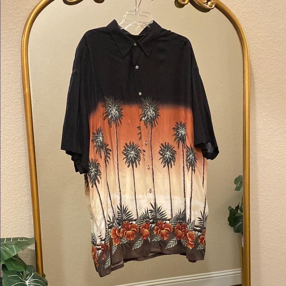 Hollis River Tropical Palm Tree Men's Shirt Size XXL